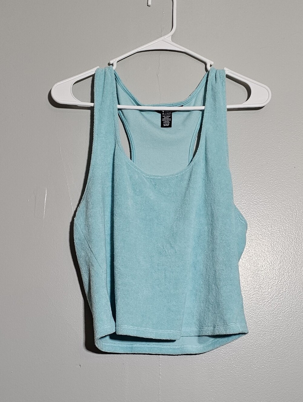 Victoria's Secret Light Aqua Terry Racerback Crop Tank
